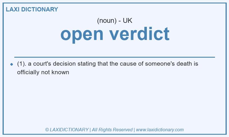 Definition open verdict in British English