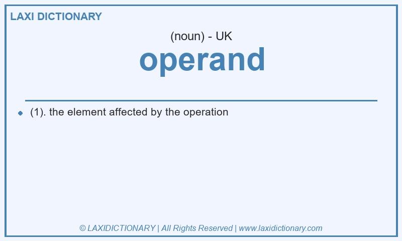 Definition operand in British English