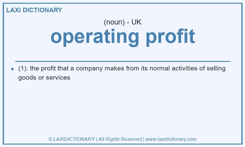 Definition operating profit in British English