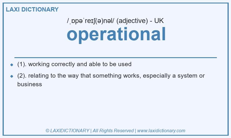Definition operational in British English