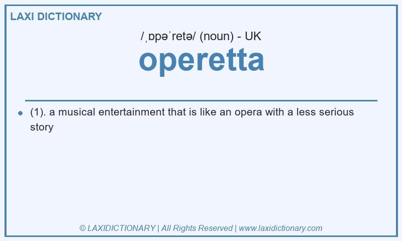 Definition operetta in British English