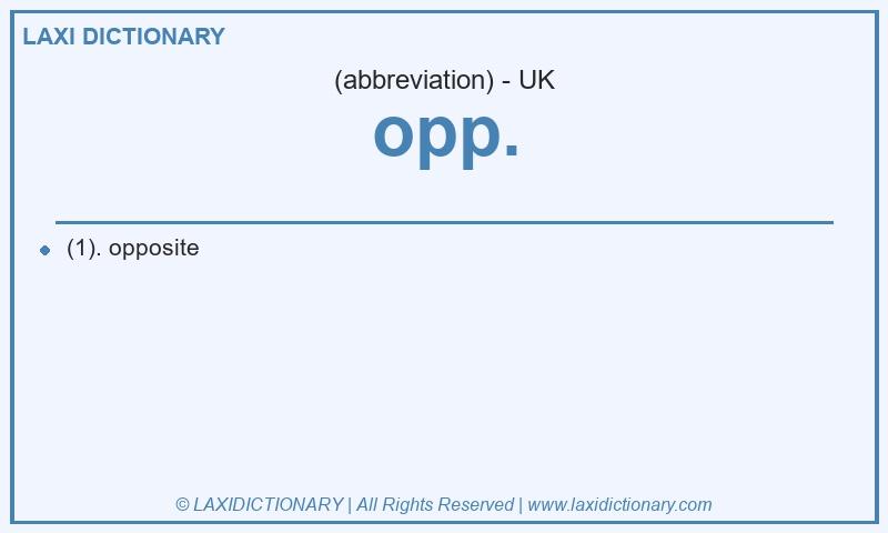 Definition opp. in British English