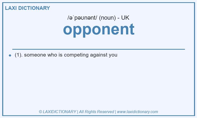 Definition opponent in British English