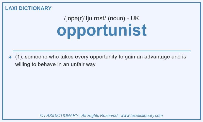 Definition opportunist in British English