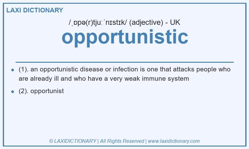 Definition opportunistic in British English