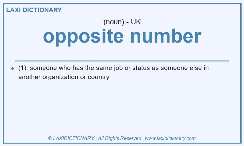 Definition opposite number in British English
