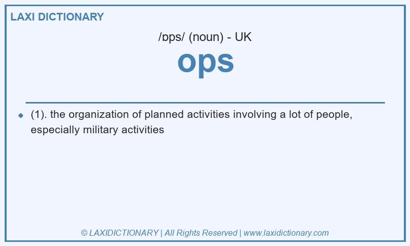 Definition ops in British English
