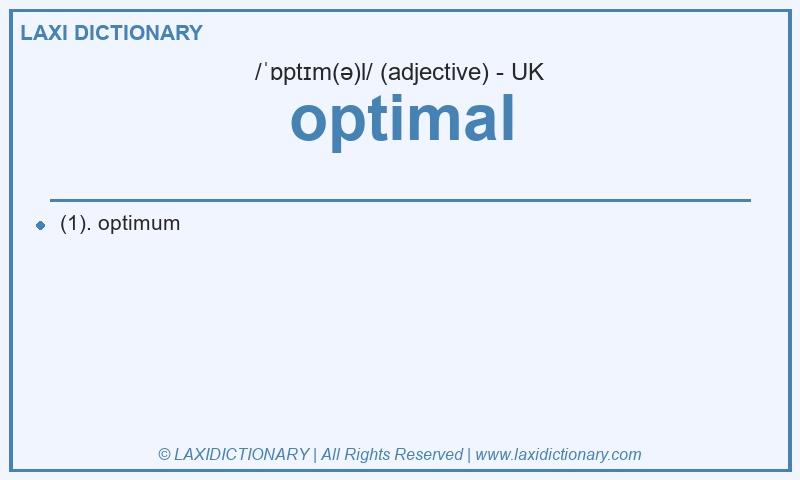 Definition optimal in British English