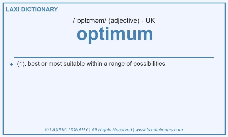 Definition optimum in British English