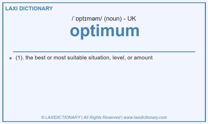 Definition optimum in British English