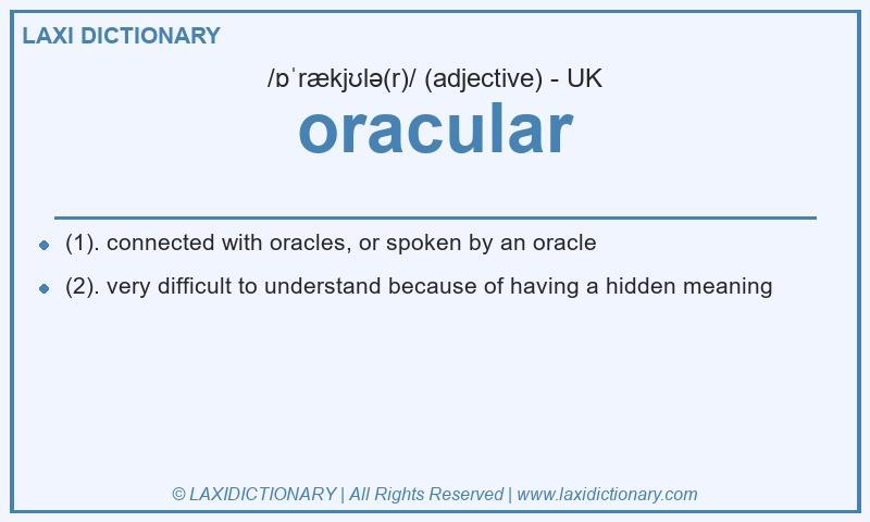 Definition oracular in British English