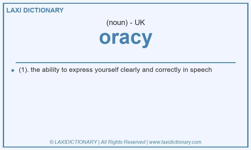 Definition oracy in British English