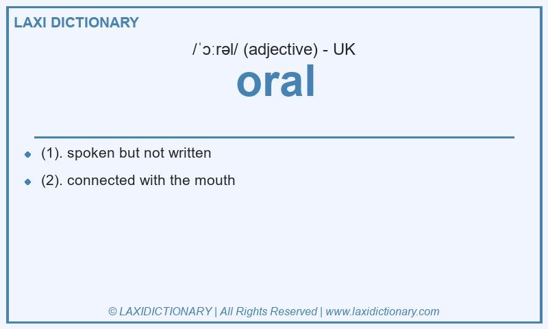 Definition oral in British English