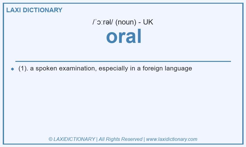 Definition oral in British English