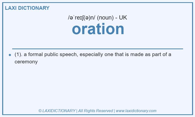 Definition oration in British English