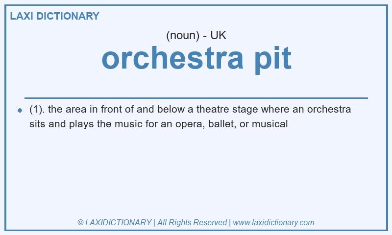 Definition orchestra pit in British English