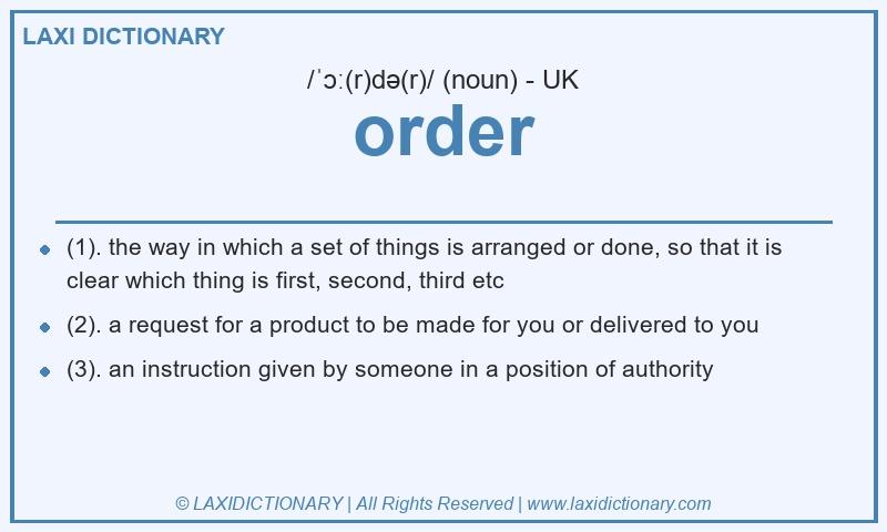 Definition order in British English