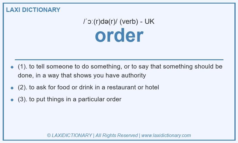 Definition order in British English