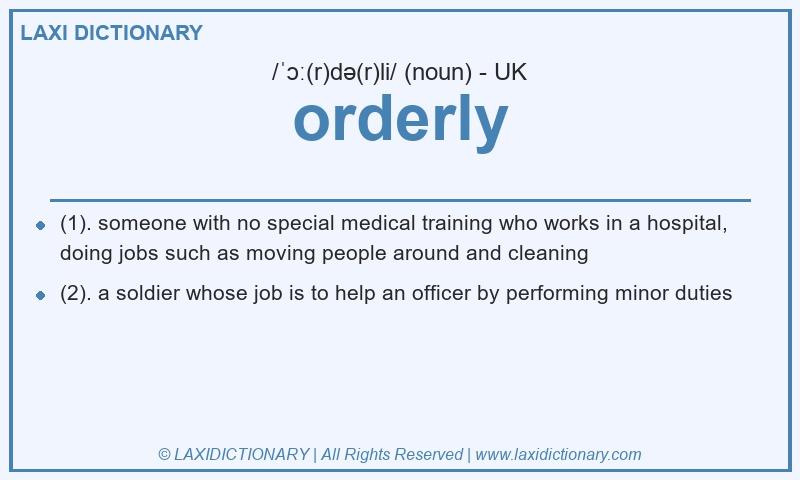 Definition orderly in British English