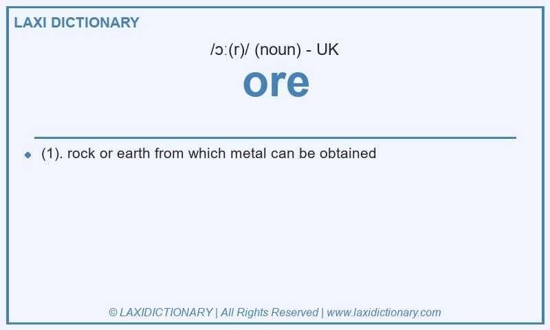 Definition ore in British English