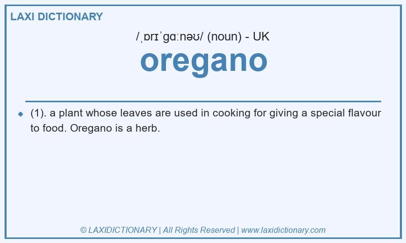 Definition oregano in British English