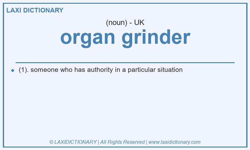 Definition organ grinder in British English