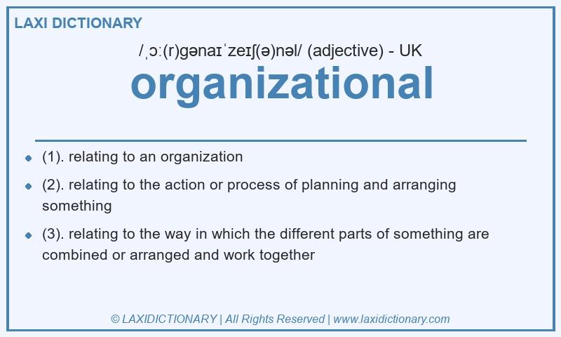 Definition organizational in British English