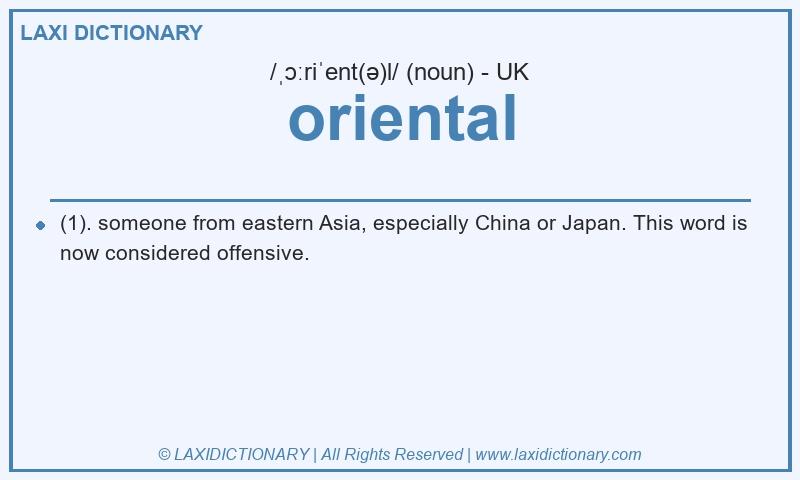 Definition oriental in British English