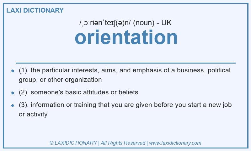 Definition orientation in British English