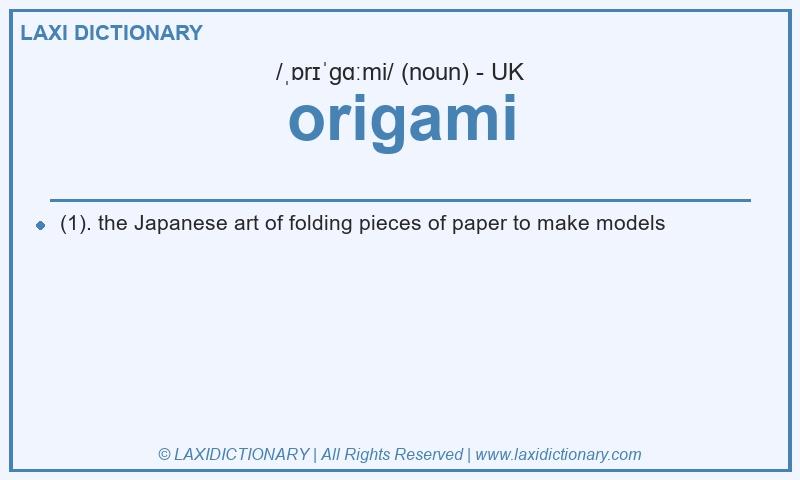 Definition origami in British English