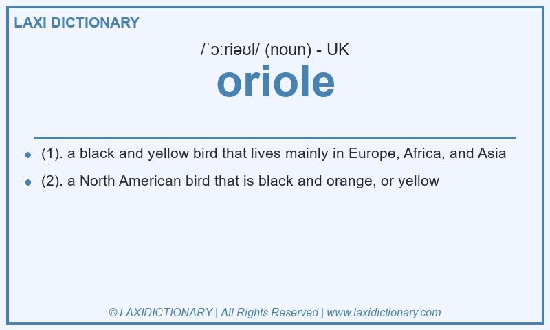 Definition oriole in British English