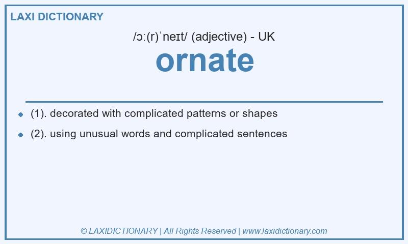 Definition ornate in British English