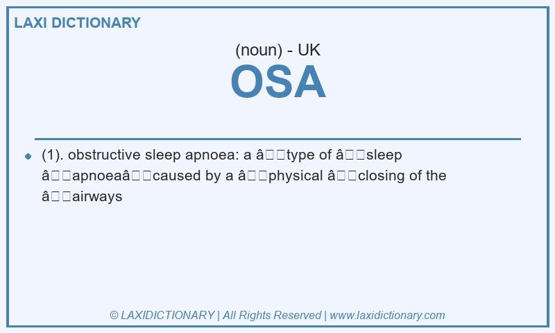 Definition OSA in British English