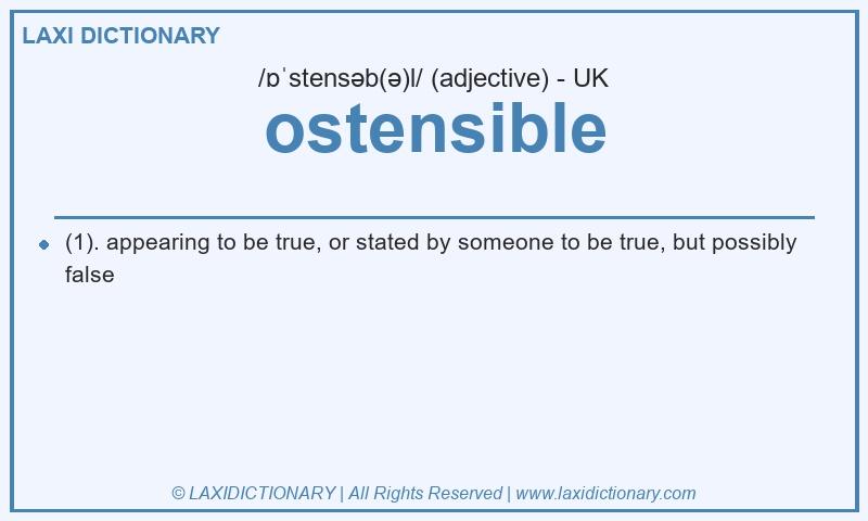 Definition ostensible in British English