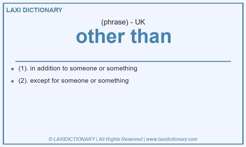 Definition other than in British English