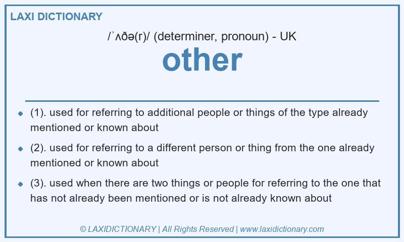 Definition other in British English