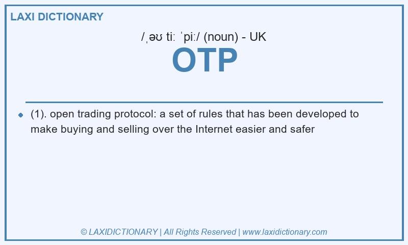 Definition OTP in British English
