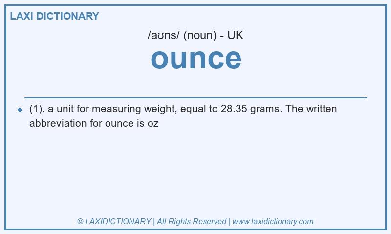 Definition ounce in British English