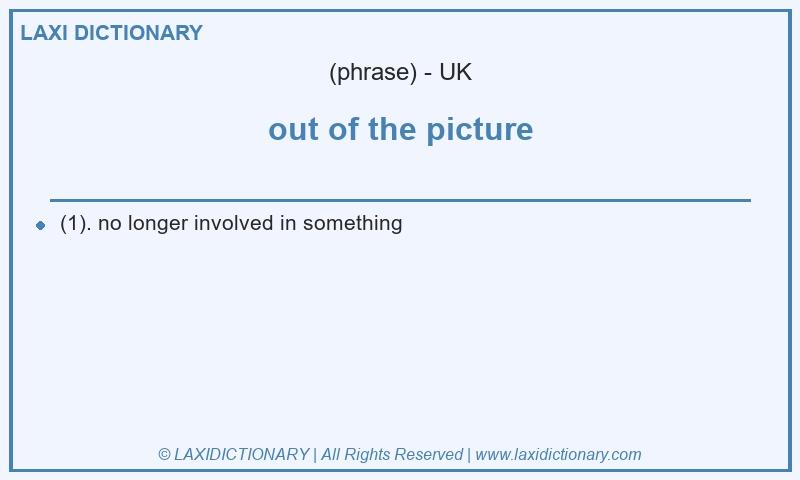 Definition out of the picture in British English