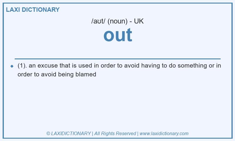 Definition out in British English