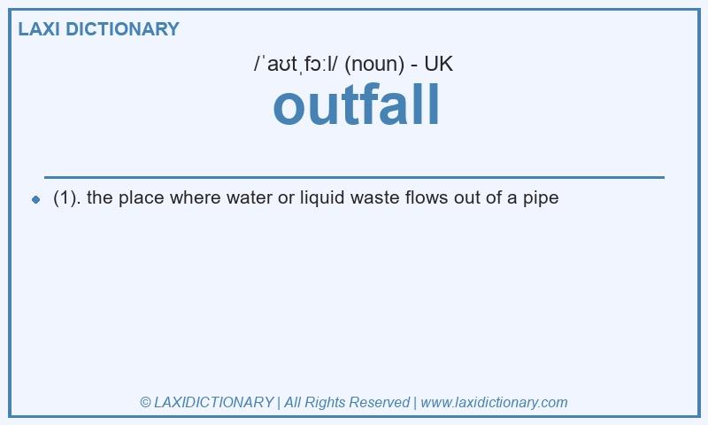 Definition outfall in British English