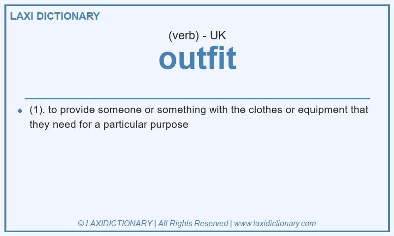 Definition outfit in British English