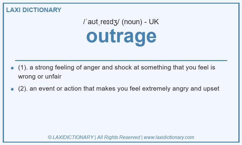 Definition outrage in British English