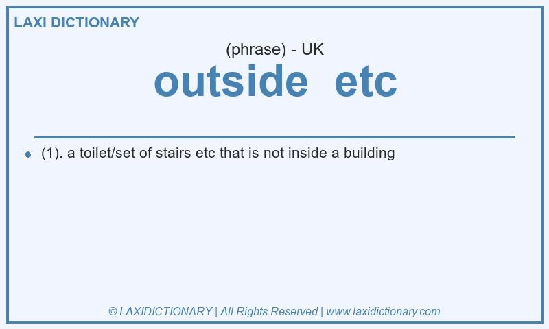 Definition outside  etc in British English