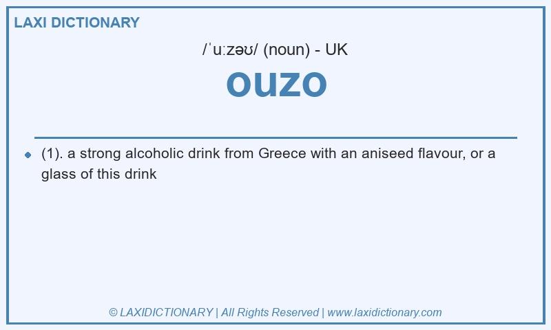 Definition ouzo in British English