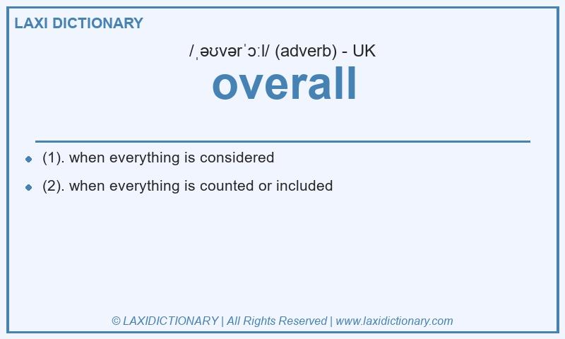 Definition overall in British English