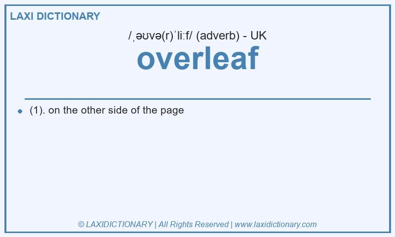 Definition overleaf in British English