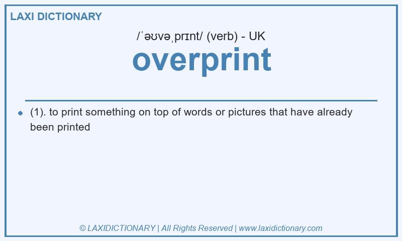 Definition overprint in British English