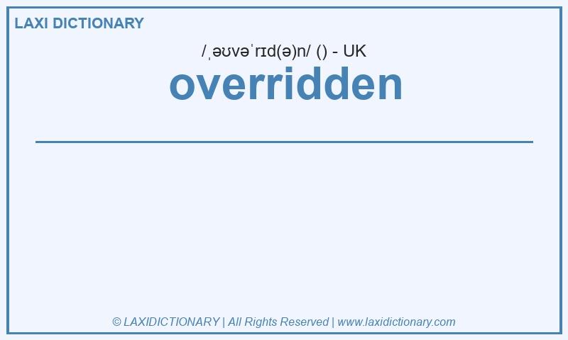 Definition overridden in British English