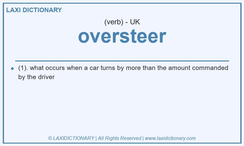 Definition oversteer in British English